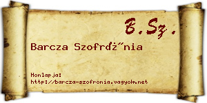 Barcza Szofrónia névjegykártya
